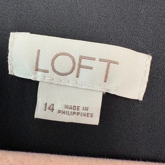 LOFT Romper Dress Womens 14 Black Solid Tie Waist Flutter Sleeve V Neck Shorts - Picture 4 of 8